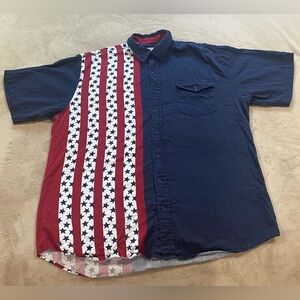 Cowboys’ Turtle Association 2XL USA Flag Western Button Shirt Patriotic Rodeo